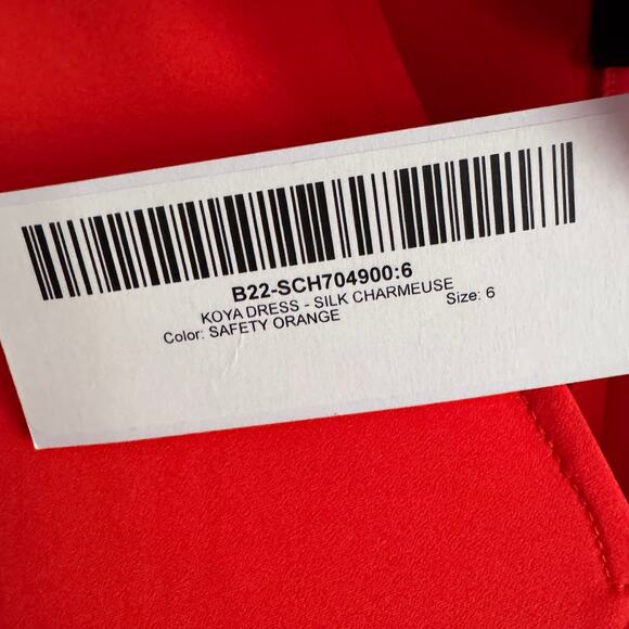 Zero + Maria Cornejo Koya Silk Charmeuse Dress in Safety Orange Size 6 New $895 - Picture 4 of 8